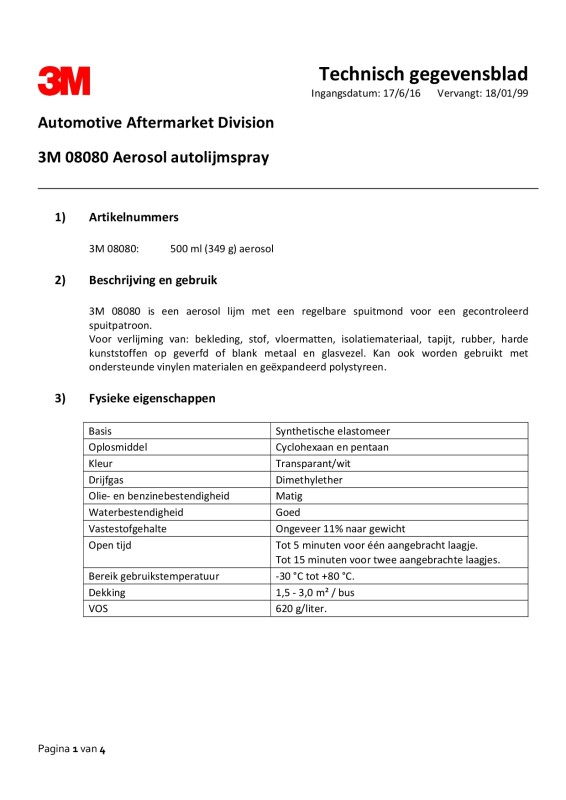 eerste pagina van een 3M product