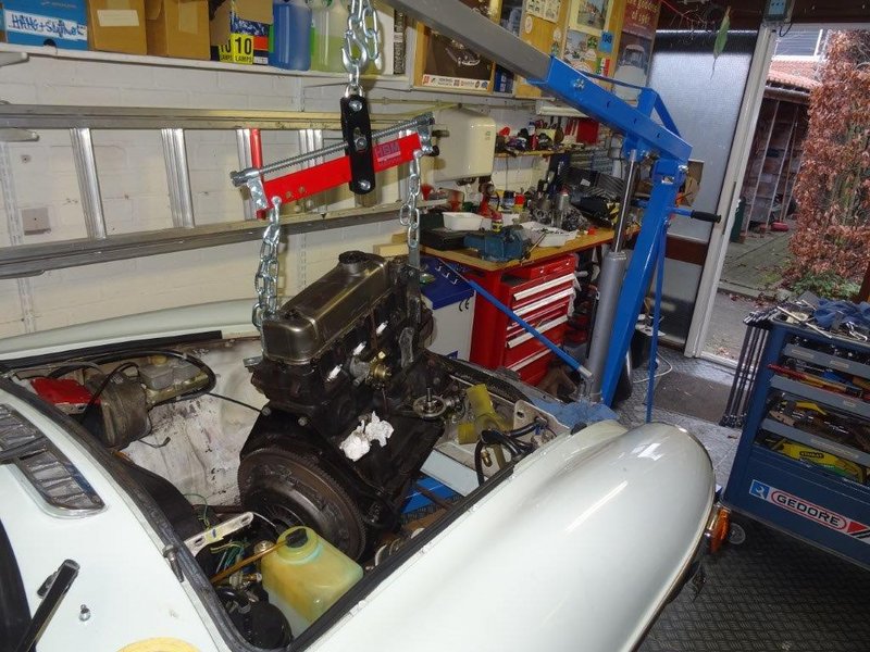 Motor in de takel